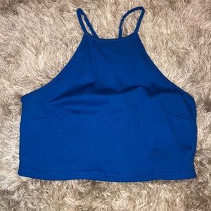 Royal blue fitted crop top